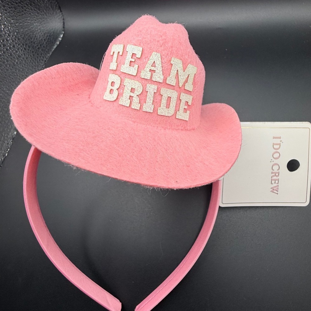 I Do Crew Pink Team Bride Cowboy Hat Headband Bachelorette Party Accessory‎ NEW